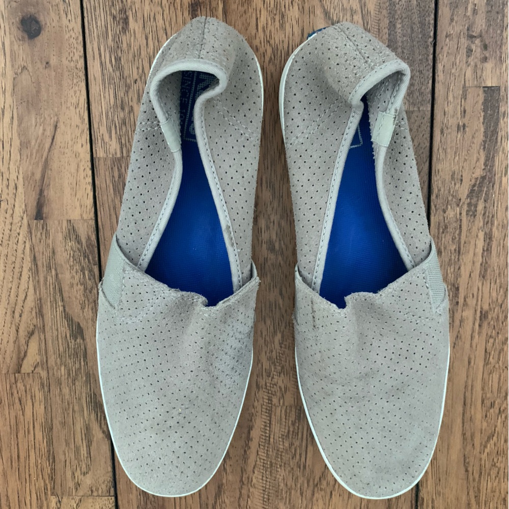 KEDS | Women’s Beige Perforated Slip Ons.